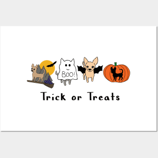 Halloween Chis - Smooth Coat Chihuahuas - Halloween Chihuahua Tee Posters and Art